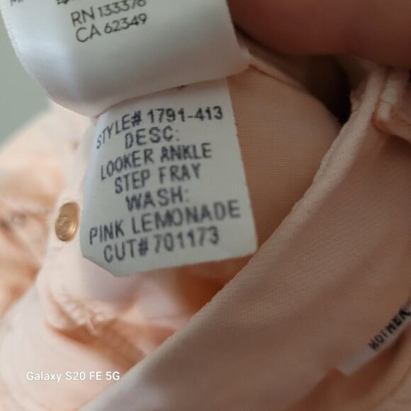 Mother Womens High Waisted Looker Ankle Fray Jeans Size 25 Pink Distressed - Picture 11 of 12